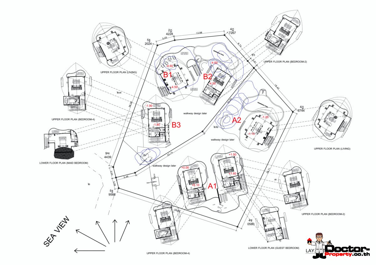 Luxury Villa Complex with 10 Bedrooms and Seaview – Chaweng Noi, Koh Samui – For Sale